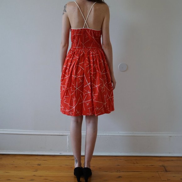 Red Print Midi Dress ASO Jessica Day - Picture 5 of 8